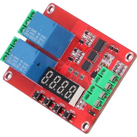 Relais à retardement multifonction module temporisateur 2 voies verrouillage auto cycle carte 5V (1/5)