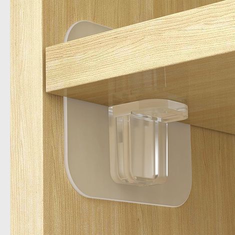 Support Etagere Invisible, Etagere Sans Percer, Supports d'étagères Autocollants Support d'étagère Transparent Adhésif Sans Perçage Crochets (1/5)