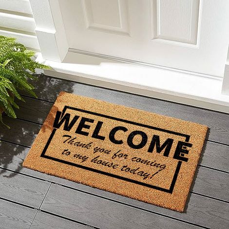 Home Coconut Doormat - Non-Slip - Natural - Indoor - Coconut Fibre - For Entrance and Outdoor - Covered - 40 x 60 cm