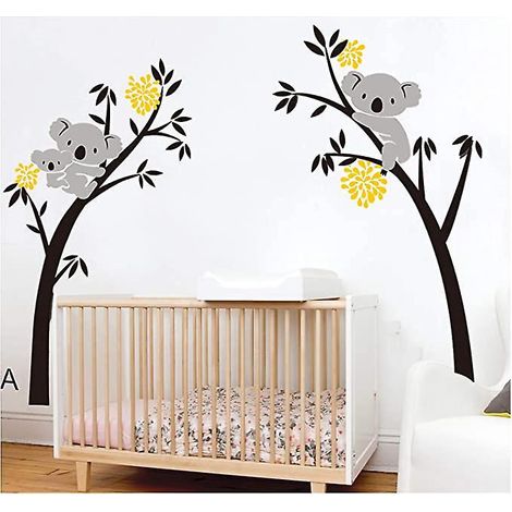 Koala-Baum-Wandtattoo (Gelb) – DIY-Tier-Wandaufkleber, Wanddekoration für Kinderzimmer, Babyzimmer und Wohnzimmer (1/5)
