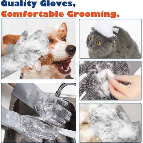 Guanto per la toelettatura del cane, guanto per la toelettatura del gatto in silicone alimentare, guanto per la toelettatura degli animali domestici, guanto per spazzola per cani, guanto per spazzola  (1/4)