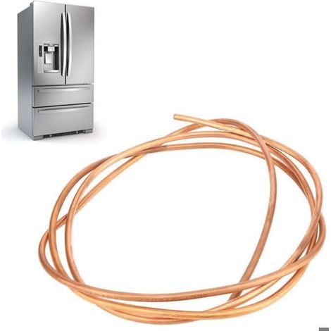 Tuyau Cuivre - 2 m - Diamètre Extérieur 6 mm - Diamètre Intérieur 5 mm - Épaisseur Paroi 0,5 mm - Pour Réfrigérateur Congélateur Climatiseur - 1 Pièce (1/4)
