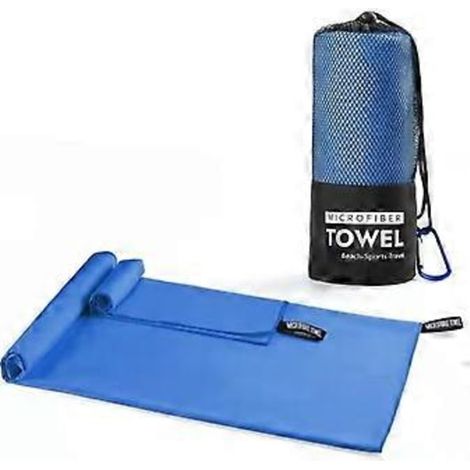 Lot de 2 serviettes de voyage en microfibre, séchage rapide, pour le camping et la plage, ultra-absorbantes (1/4)