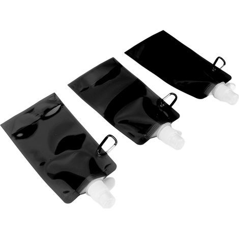 Multifunktionale, faltbare Wasserflasche aus BPA-freiem, weichem PE, ideal für Reisen und Camping im Freien, 700 ml, schwarz. (1/5)