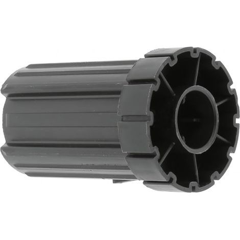 Schwarze achteckige PVC-Rohrendkappe für Rollladen, geeignet für Fenster/Erkerfenster/Jalousien, für Rolle und Rohr Ø 62 mm, Nut für Lager Ø 28 mm (1/5)