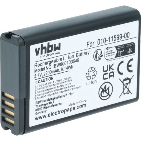 vhbw Akku kompatibel mit Garmin Virb GPS Navigation Navi (2200 mAh, 3,7 V, Li-Ion)