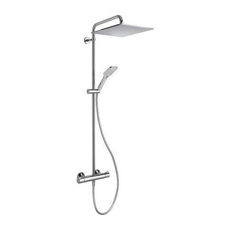 Cristina Ondyna – Colonne de douche thermostatique 300 chromé – Pomme douche 30 cm – Flexible double agrafage – 3 jets anticalcaire – TE50051 (1/2)
