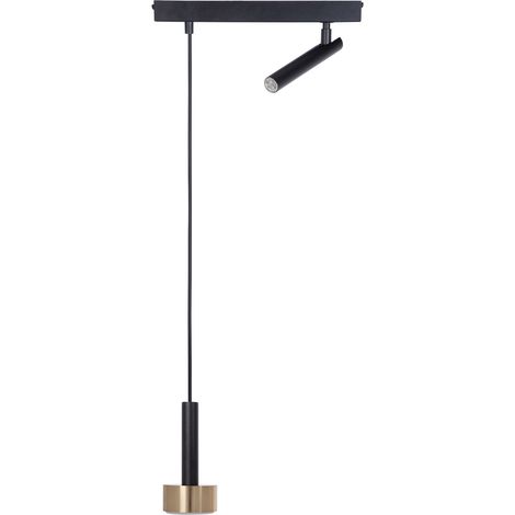Lampada a sospensione STAMP nero oro, spot orientabile Sigma (1/3)