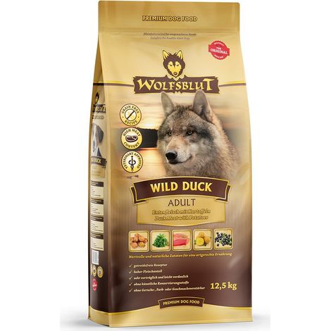 Alimento seco para perros adultos WOLFSBLUT Wild Duck de 12,5 kg (1/3)