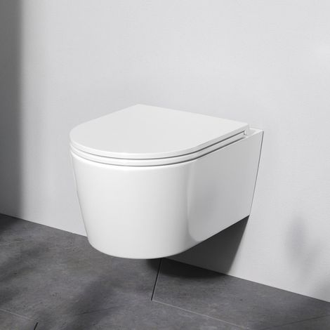 AM.PM Spülrandloses WC Toilette für Gäste-WC Hänge-WC FlashClean aus Keramik Wand-WC CFA1700SC Func Wand-WC mit Softclosing-Sitzabdeckung (1/5)