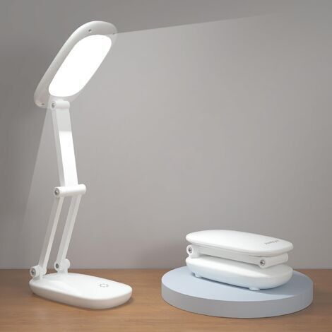 Lampe de bureau sans fil LED, lampe de bureau pliante rechargeable, température de couleur 3000K-4500K-6500K, lampe de bureau tactile rotative (1/5)