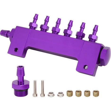 Unterdruckanschlussblock, Ansaugkrümmer, 1/8-Zoll-NPT-Anschluss, 1/2-Zoll-NPT-Ein-/Auslass, universell für Pkw und Lkw, Turbolader, lila (1/5)