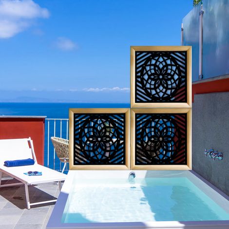ABBEY ROSE - Moduli Decorativi in Legno e PVC - Misura: 48x48 cm - Colore: nero (1/4)