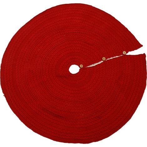Copri base Albero di Natale in Tessuto maglia rosso cm Ø112xh0,5