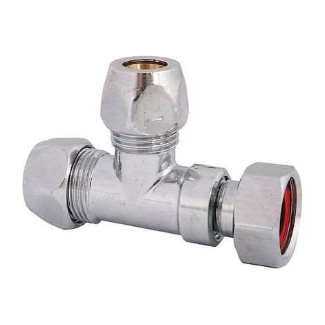 Schlösser Armaturen T-STUECK M. 2 QUETSCHVERSCHR.+ 1 UE-MU, DN10, 3/8"x10MM, VERCHROMT (1/3)
