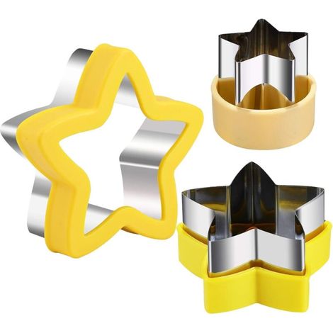 Emporte-pièces en acier inoxydable en forme d'étoile, de mini à grande taille, en forme d'étoile à cinq branches et de légumes, pour enfants (1/4)