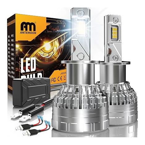 Ampoules H3 LED, 110W 30000LM 6500K Blanc Lampes LED H3 12V 24V Phares Avant de Voiture Remplacement pour Lampes et Xénon (1/5)