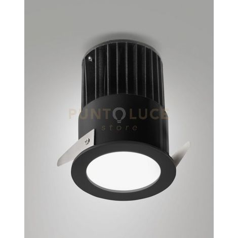 NASCA FARETTO INCASSO TONDO NERO D.6,2CM C/DRIV 12W 3000K 1150LM