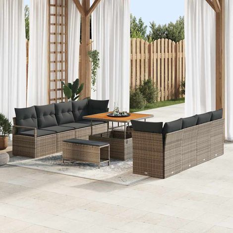 vidaXL Ensemble de canapé de jardin Gris 100 x 100 x 71 cm (1/5)
