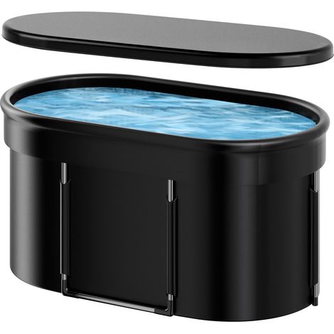 Ovale Faltbadewanne mit Deckel, dicke Isolierschicht, 110×60×55cm, schwarz. (1/5)
