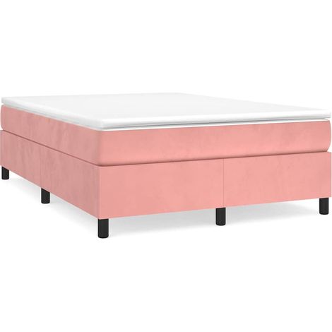 Maison Exclusive - Boxspringbettgestell Rosa 140x200 cm Samt (1/5)