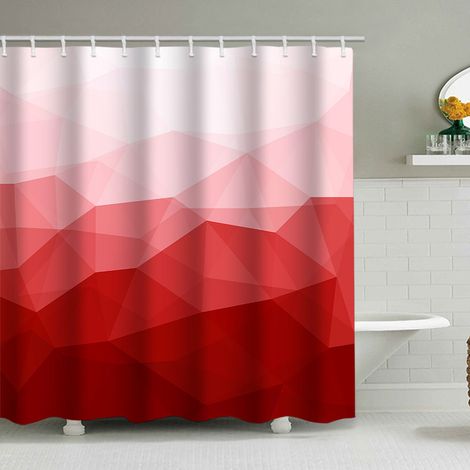 Duschvorhang mit Marmormuster (200 x 230 cm), bedruckter, wasserdichter Stoffduschvorhang, Duschvorhang aus Polyester mit geometrischem Muster, inklusive 12 Haken.