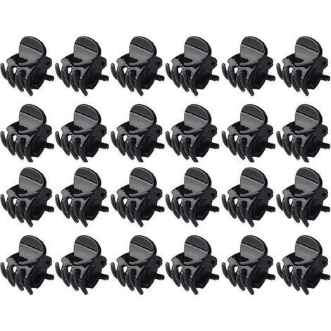 24 Pieces Mini Hair Clips 1.5cm Small Plastic Non-Slip Hair Clips for Girls (1/4)
