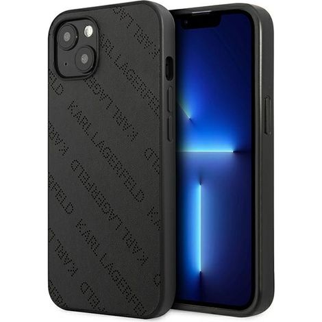 Custodia per iPhone 13 Mini con stampa traforata Karl Lagerfeld (nera) (1/5)