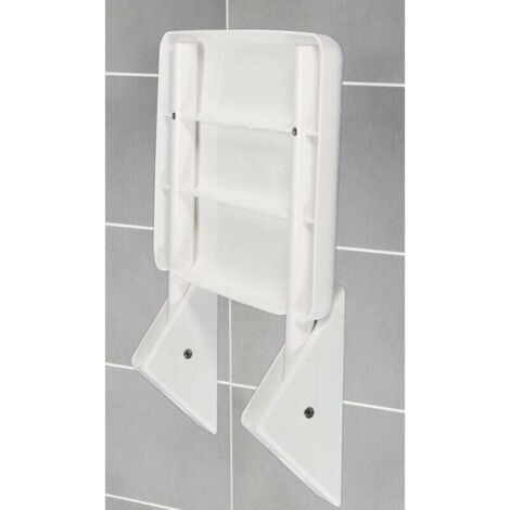 QORVA-Siège de douche repliable Secura , certifié TÜV/GS, gain de place , capacité 120 kg , Plastique ABS et aluminium, 35x19x36cm, Blanc
