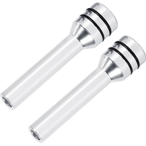 2 Pièces Couvre-Boutons de Verrouillage Porte Voiture Camion Aluminium Argenté (1/5)