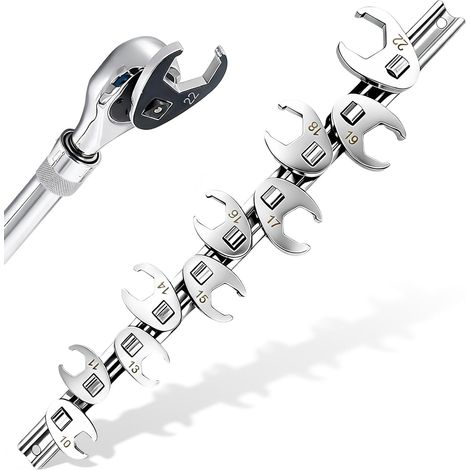 Jeu de 10 Clés à Fourche Métriques 3/8 Pouce, 10-22 mm Clé à Fourche Dynamométrique, Pour Mécanique et Réparation Automobile (1/5)