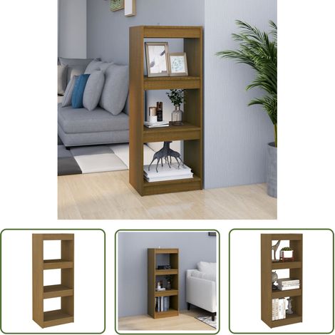 The Living Store Bibliothèque/Séparateur de pièce Marron miel 40x30x103,5 cm Pin - Bibliothèque - Meuble De Rangement - Étagère - Séparateur De Pièce - Bibliothèque En Bois (1/5)