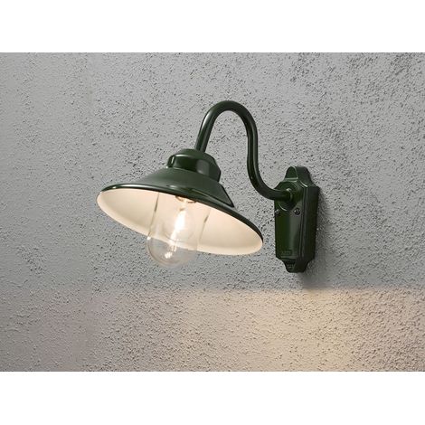 Außenwandleuchte VEGA im Landhausstil Aluminium Grün, Höhe 30cm (1/4)