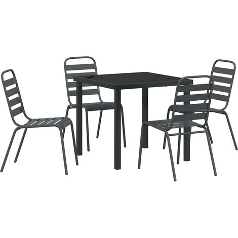 Ensemble de salle à manger pour jardin 5 pcs  Mobilier de jardin Anthracite (1/5)