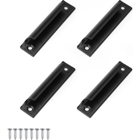 Poignée Meuble 90 mm Noir Aluminium - 4 Pièces Poignée Porte Coulissante pour Cuisine, Balcon, Porte Coulissante et Tiroir (1/5)