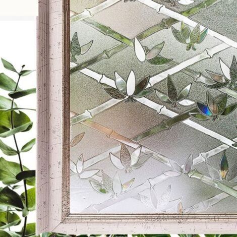 Sichtschutzfolie für Fenster, 44,5 x 200 cm, Blumenmuster, elektrostatische Fensterfolie, selbstklebende Sichtschutzfolie für Fenster