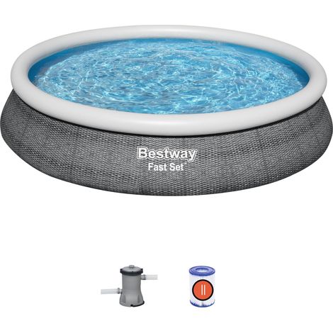 Piscina Hinchable Redonda Bestway Fast Set 457x84 cm con Depuradora de Cartucho 2006 L/H (1/10)