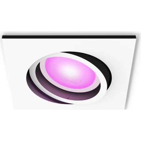 Philips Hue Centura Spot encastrablé Carré (Blanc) Lumière blanche et colorée - White and Color Ambiance (1/4)