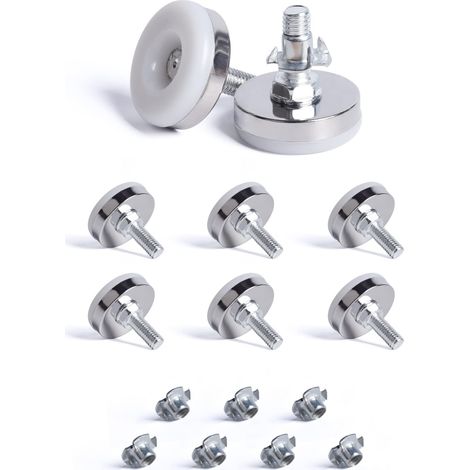 8 pcs M8 X 35MM Pied Réglable à Base Ronde, Pieds de Nivellement, Pied Vérin Meuble à Visser, Vis de Réglage pour Pied Mise à Niveau, avec 8 Écrou à Griffes, pour Pieds de Lit Bureau Armoire (1/5)