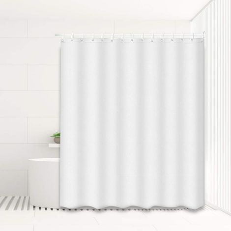Schimmelresistenter Duschvorhang aus Polyester, waschbar, wasserdicht, mit Befestigungsringen für die Duschstange, 100 x 200 cm