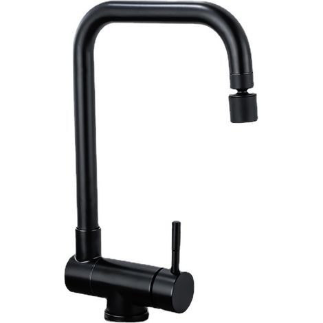 CCYKXA Black Pull-Down Kitchen Mixer Tap Foldable Kitchen Faucet with 2 Jets to Choose From Under Window Kitchen Mixer Tap, Black, 2922cm (1/5)