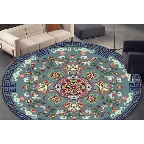 Runde, rutschfeste Fußmatte für Zuhause und Schlafzimmer – Modell 3, 60 x 60 cm