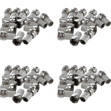 60 connecteurs coaxiaux RF mâles type F à visser pour câble RG6 et caméra CCTV (1/3)