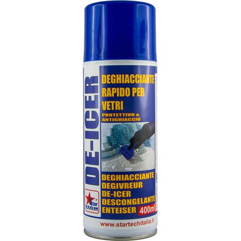 DE-ICER spray 400 ml Deghiacciante rapido vetri lunotti auto non corrosivo -50°C 3 PEZZI