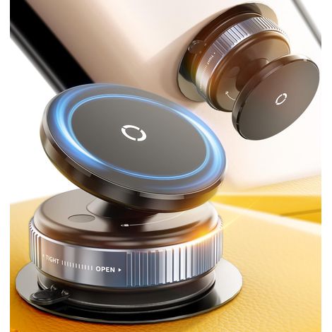 Supporto magnetico per auto con ventosa a vuoto, potente ventosa da 89 kg+LBS, regolabile a 360°, supporto magnetico per cellulare per la tua palestra