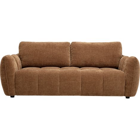 Divano di design a 3 posti in tessuto effetto velluto testurizzato terra bruciata WONDER (1/5)