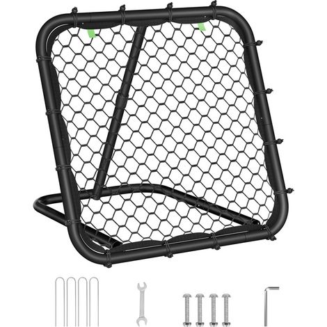 Rebondisseur de Football, But de Football pour Enfants, Portable, avec Cadre en Acier, Réglable en Angle, Montage Rapide, pour Jardin, Parc, Plage, Noir d Encre (1/5)