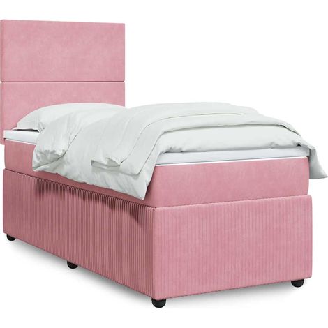 Boxspringbett mit Matratze Rosa 90x200 cm Samt vidaXL (1/5)