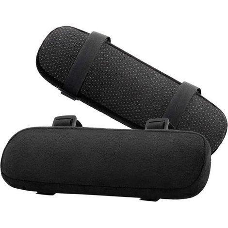 Cojines para reposabrazos de silla, juego de 2 piezas, ergonómicos, reposabrazos suaves – negro (1/2)