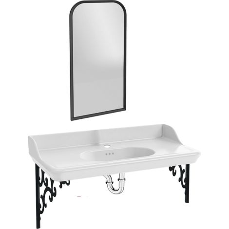 Pack plan vasque suspendu JACOB DELAFON Cléo 1890 + miroir + siphon chromé (1/5)